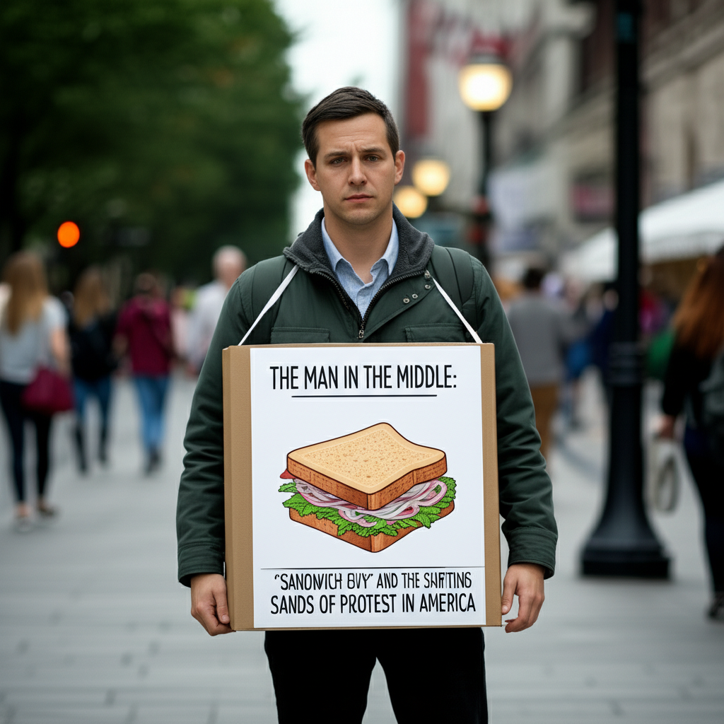 The Man in the Middle: ‘Sandwich Guy’ and the Shifting Sands of Protest in America